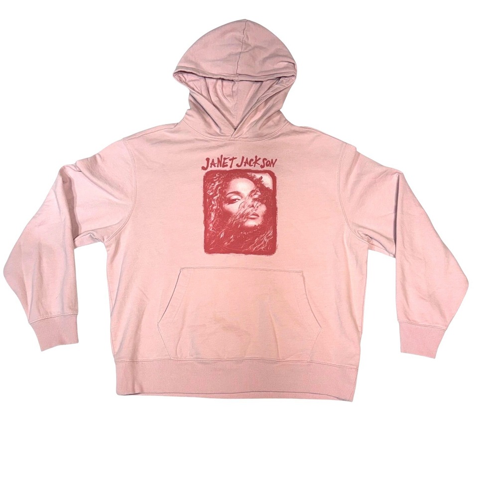 Janet Jackson‎ Hoodie Size Medium Pink Graphic Portrait
